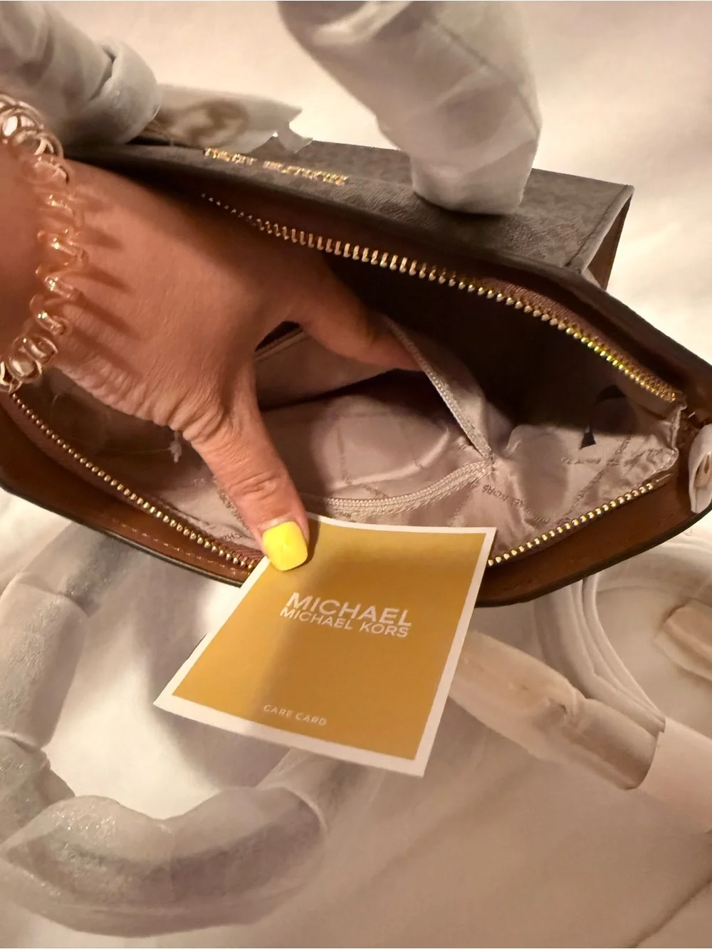 Michael Kors Avril Small Logo Top-Zip Satchel Brown